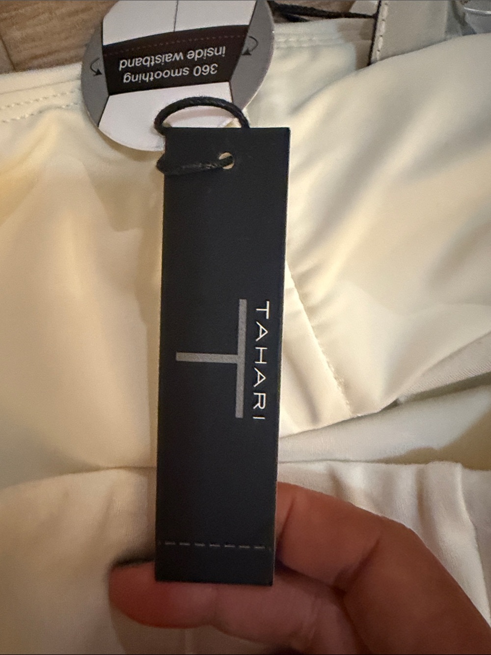 Tahari Off-White Boot-Cut Flare Pants stretch with built in tummy control! - Picture 10 of 12